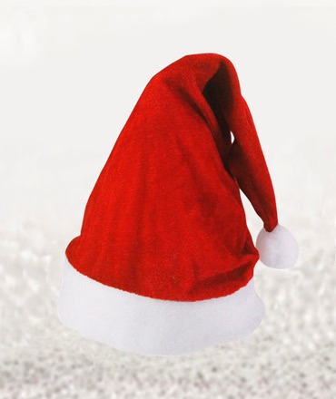 Gorro Navideño en Terciopelo Rojo
